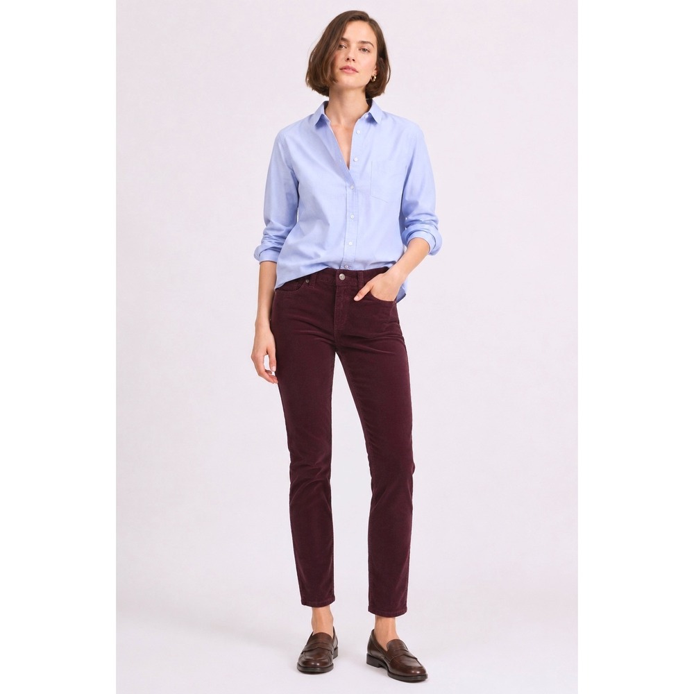 Banana Republic Womens Skinny Corduroy Pants 24/00P Burgundy Petite Stretch Fall